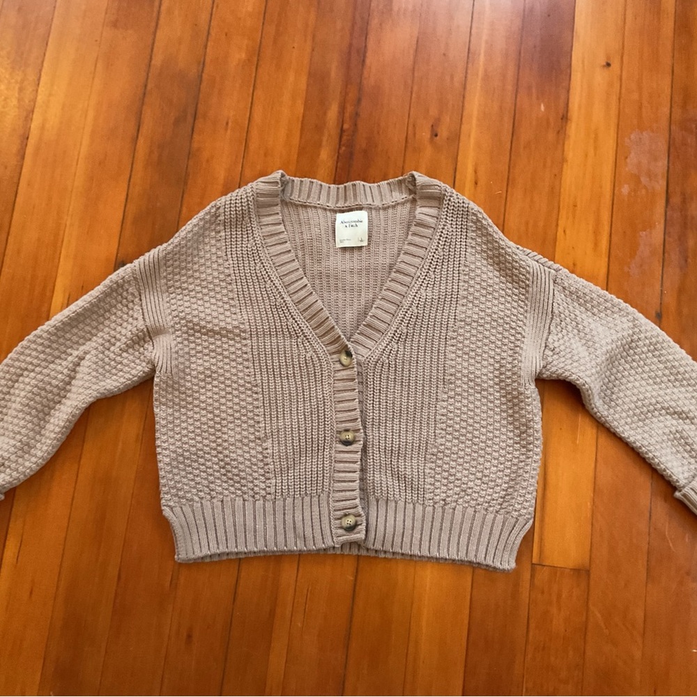 Abercrombie & Fitch Taupe Knit Cardigan